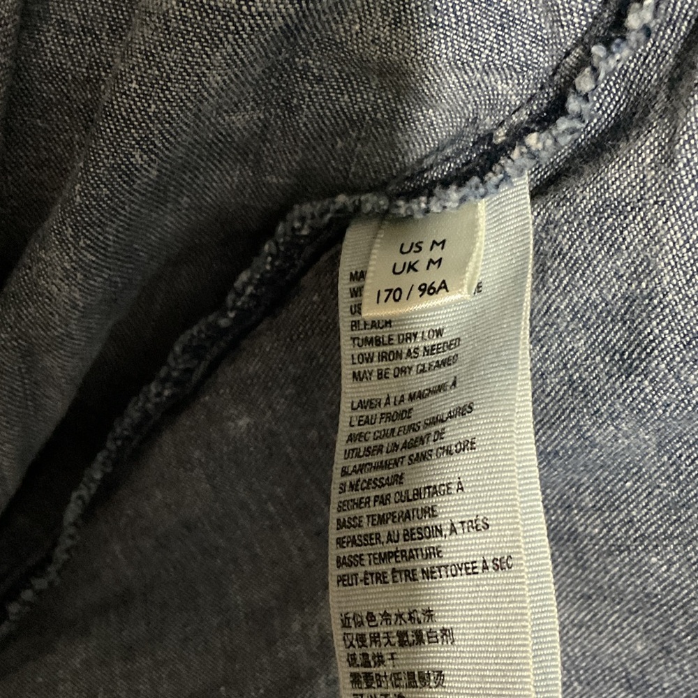 Free People Blue Washed Denim Peasant Blouse - Picture 4 of 7